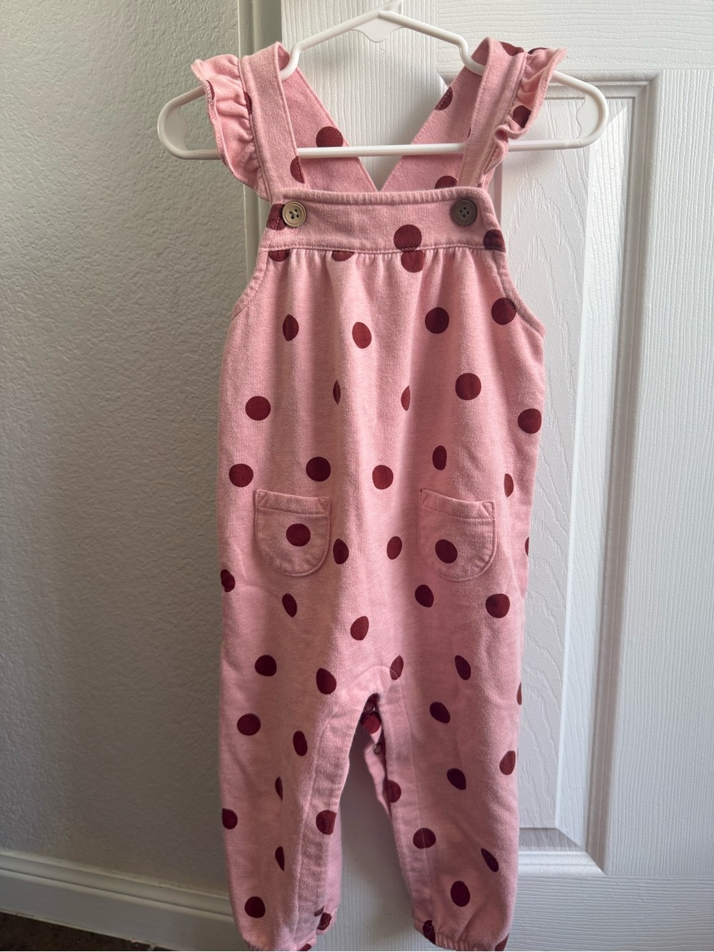 Carter's Pink Polka Dot Overalls